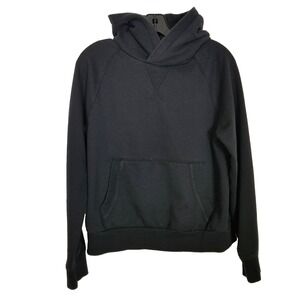 Athleta Womens Hoodie Sz‎ M Moonrise Open Back Athleisure Black Pullover